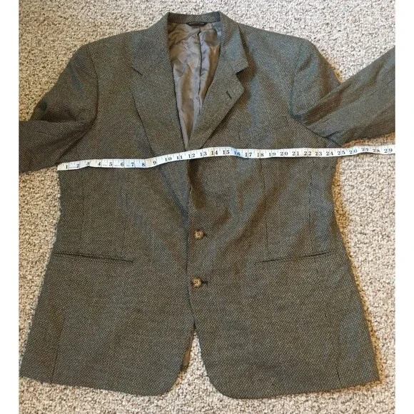 VTG Tweed Blazer Sports Coat UK Great Britain Jacket Two Button Austin Reed - Picture 10 of 14